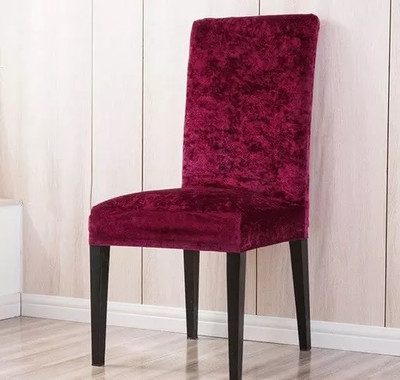 PawanSutra Velvet 1 Seater Chair Plain Cover(Pack of 4 Maroon)