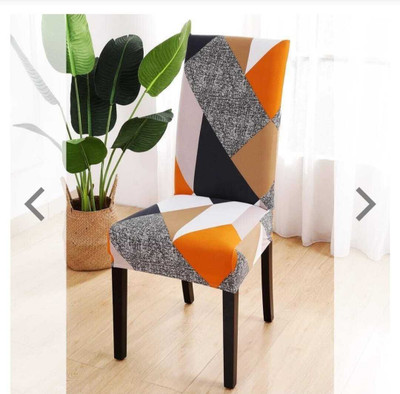 Hindust Polyester 1 Seater Chair Plain Cover(Pack of 4 Multicolor)
