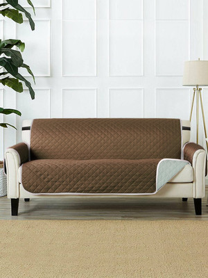 Flipkart SmartBuy Polyester Plain 2 Seater Sofa Cover(Brown, Grey Pack of 1)