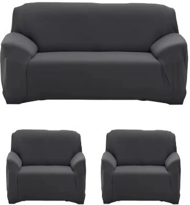 DEEJAY Polycotton 3+1+1 Seater Sofa Plain Cover(Pack of 3 Grey)