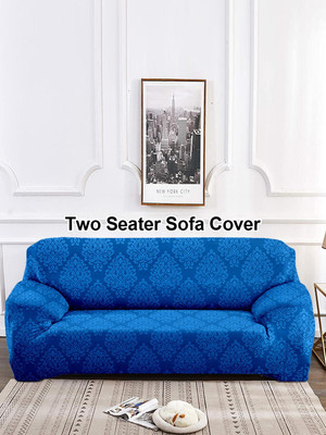 Flipkart SmartBuy Polyester Abstract 2 Seater Sofa Cover(Blue Pack of 1)