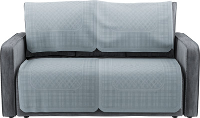KUBER INDUSTRIES Cotton Checkered 2 Seater Sofa Cover(Grey Pack of 4)