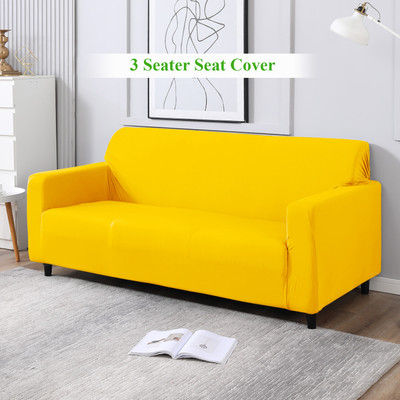 HOKiPO Polyester 3 Seater Sofa Plain Cover(Pack of 1 Sunny Yellow)