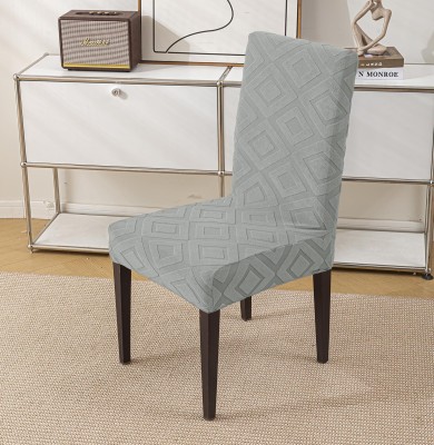 HOUSE OF QUIRK Jacquard Embroidered Chair Cover(Grey Pack of 1)