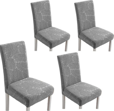 Garg Trading Comp Polycotton Abstract 4 Seater Chair Cover(Grey Pack of 4)
