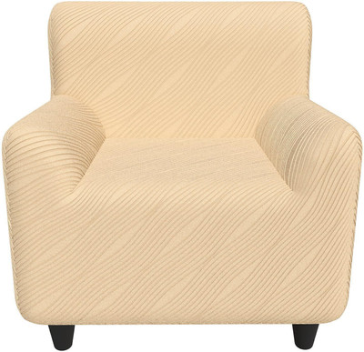B BESTILO Polyester 1 Seater Sofa Plain Cover(Pack of 1 Cream)
