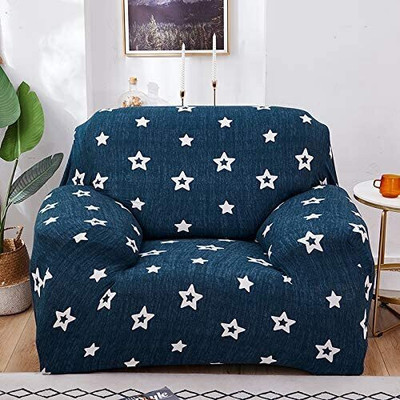 Flipkart SmartBuy Polycotton 1 Seater Sofa Floral Cover(Pack of 1 Blue Star)