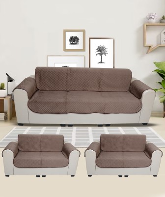 KINGLY Velvet Plain Sofa Cover(Brown Pack of 12)