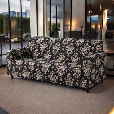 VARIKSH HOMES Polyester Geometric 3 Seater Sofa Cover(Multicolor Pack of 1)