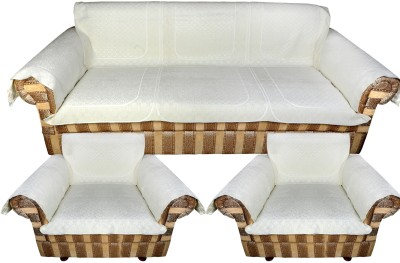 TANLOOMS Velvet Floral Sofa Cover(Off White Pack of 12)