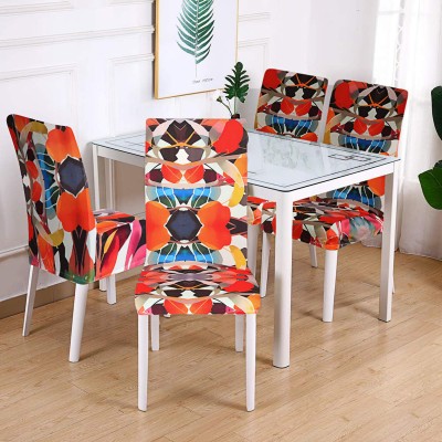 geeta fabs Polycotton Abstract 1 Seater Chair Cover(Multicolor Pack of 6)