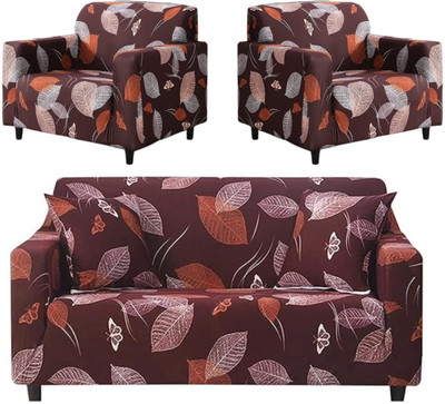tansh Polyester Damask 3+1+1 Seater Sofa Cover(Maroon Pack of 3)