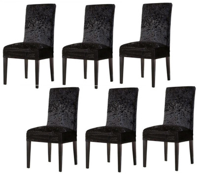 Cosycorner Velvet 1 Seater Chair Plain Cover(Pack of 6 Black)