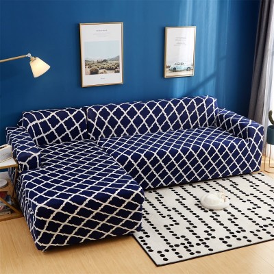 Gifts Island Polyester Geometric Sofa Cover(Blue Pack of 2)