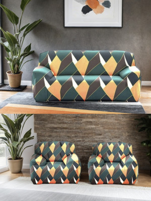 papsun Polyester 3+1+1 Seater Sofa Floral Cover(Pack of 1 Multicolor)