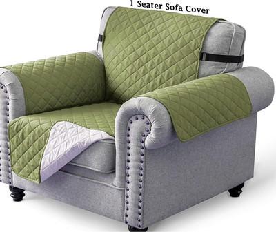 Magic Cover Polyester Abstract 3 Seater Sofa Cover(Green Pack of 1)