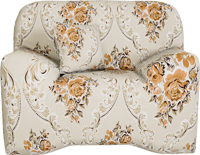 FurShine Polyester 1 Seater Sofa Checkered Cover(Pack of 1 floral)