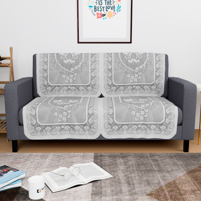 KUBER INDUSTRIES Cotton 2 Seater Sofa Floral Cover(Pack of 4 Grey)