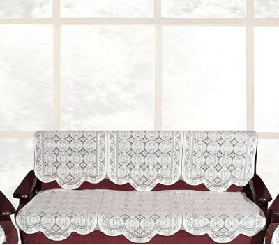 EASTTARDOMM Polycotton Floral Sofa Cover(White Pack of 2)