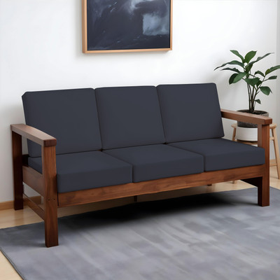 HOTKEI Polycotton 3 Seater Sofa Plain Cover(Pack of 6 Dark Grey)