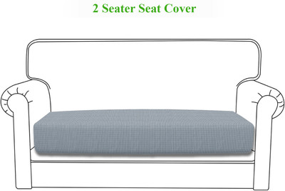 HOKiPO Jacquard 2 Seater Sofa Plain Cover(Pack of 1 Light Grey)