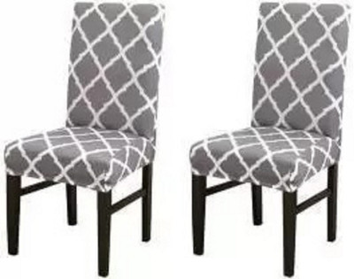 Alkaylaa Polyester 1 Seater Chair Abstract Cover(Pack of 2 Grey)
