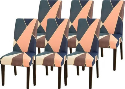 NAYISHI Polycotton 1 Seater Chair Geometric Cover(Pack of 6 multicolor)