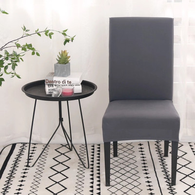 TONY STARK Polycotton Plain 1 Seater Chair Cover(Grey Pack of 4)