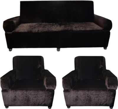 OUOU Velvet 3 Seater Sofa Plain Cover(Pack of 1 Brown)
