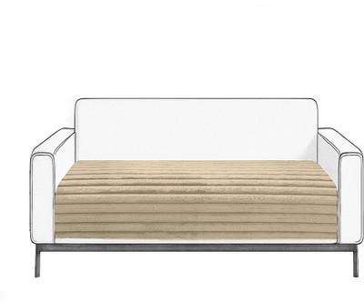 Flooring India Polyester Striped 3 Seater Sofa Cover(Beige Pack of 1)