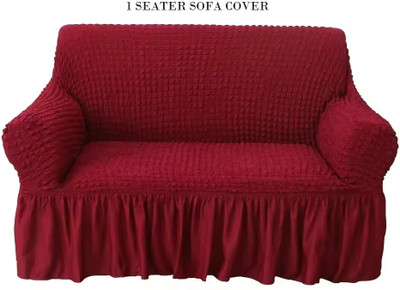 TONY STARK Polycotton Plain 1 Seater Sofa Cover(Cherry Red Pack of 1)