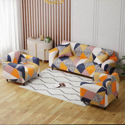 lukzer Polyester Plain 3+1+1 Seater Sofa Cover(Multicolor Pack of 1)