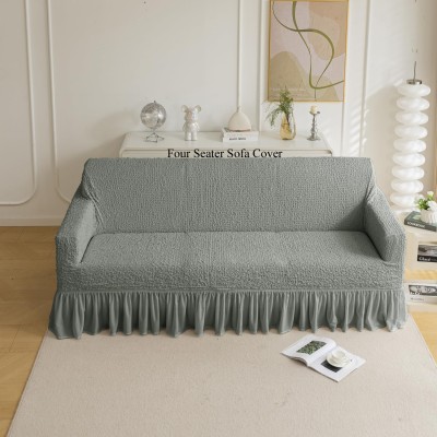 HOUSE OF QUIRK Polyester Plain Sofa Cover(Grey Pack of 1)