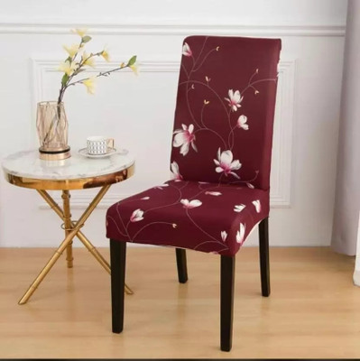 papsun Polyester Floral 1 Seater Chair Cover(Maroon Pack of 1)