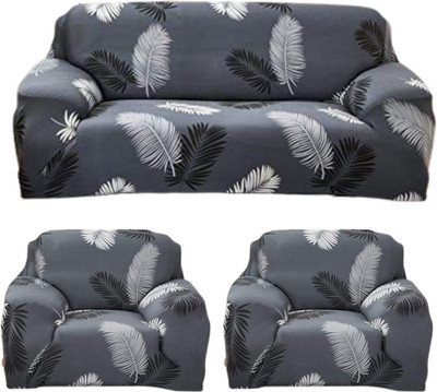 Aranaya Decore Polycotton Abstract 3+1+1 Seater Sofa Cover(Grey Pack of 3)