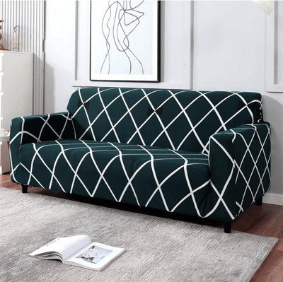 vinsano Polyester 3 Seater Sofa Geometric Cover(Pack of 1 Multicolor)