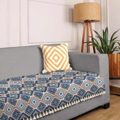 Sunrise Cotton 1 Seater Sofa Striped Cover(Pack of 1 Dimond)