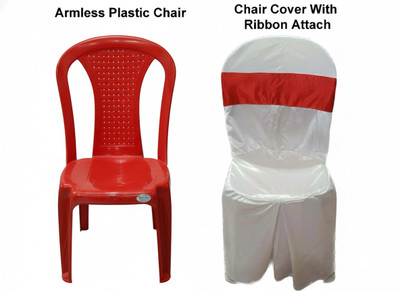 DECOTENT Polycotton 1 Seater Chair Plain Cover(Pack of 5 WHITE)