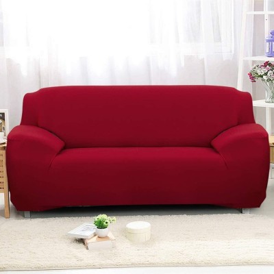 Abhsant Polycotton, Polyester Plain Sofa Cover(Maroon Pack of 3)