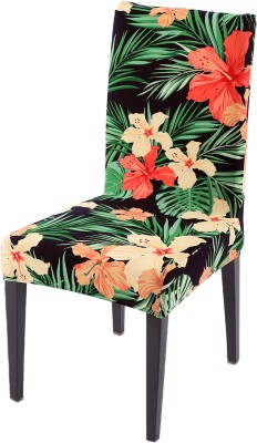 HOKiPO Polyester Floral Chair Cover(Spring Green Hibiscus Pack of 1)