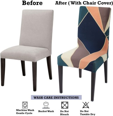 Roodra Creations Polyester Abstract Chair Cover(multi color Pack of 1)