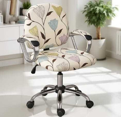 RATHEE Polycotton 1 Seater Chair Floral Cover(Pack of 2 CREAM)