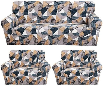 tansh Polyester Damask 3+1+1 Seater Sofa Cover(Brown Pack of 3)