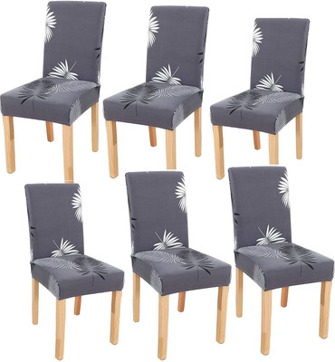 NAYISHI Polycotton 1 Seater Chair Geometric Cover(Pack of 6 grey)