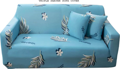 HOUSE OF QUIRK Polyester 3 Seater Sofa Floral Cover(Pack of 1 Turquoise Fern)