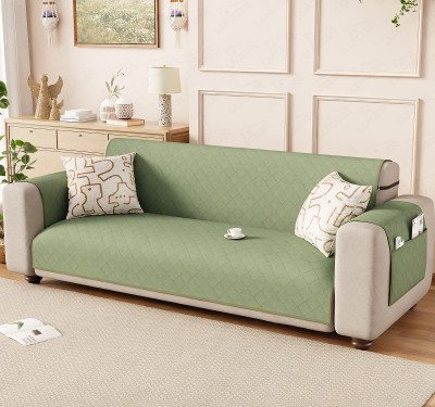 lukzer Polyester 3 Seater Sofa Plain Cover(Pack of 1 Mint Green)