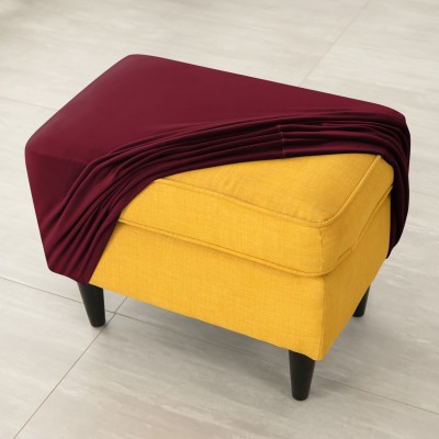 HOKiPO Velvet Plain Chair Cover(Burgundy Pack of 1)