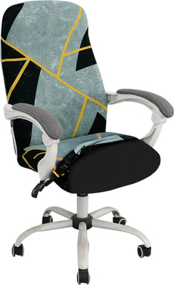 HOKiPO Polyester Geometric 1 Seater Chair Cover(Multicolor Abstract Geometry Pack of 1)