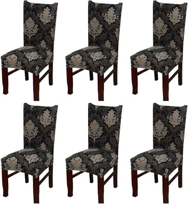 BLUSH & BLOOM Polyester Floral Chair Cover(Black-Brown Pack of 1)