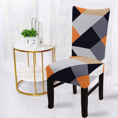 NAYISHI Polycotton Geometric Chair Cover(orange Pack of 1)